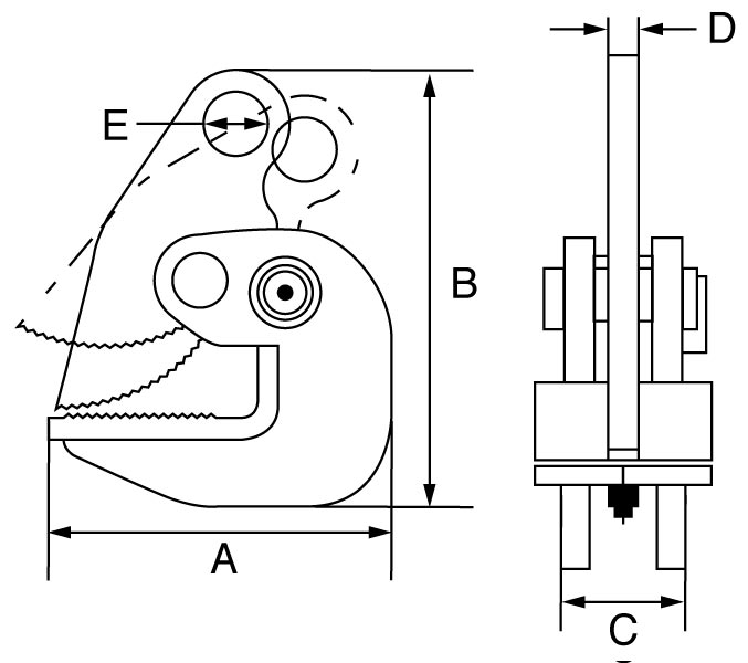 viper horizontal plate clamp dimensions